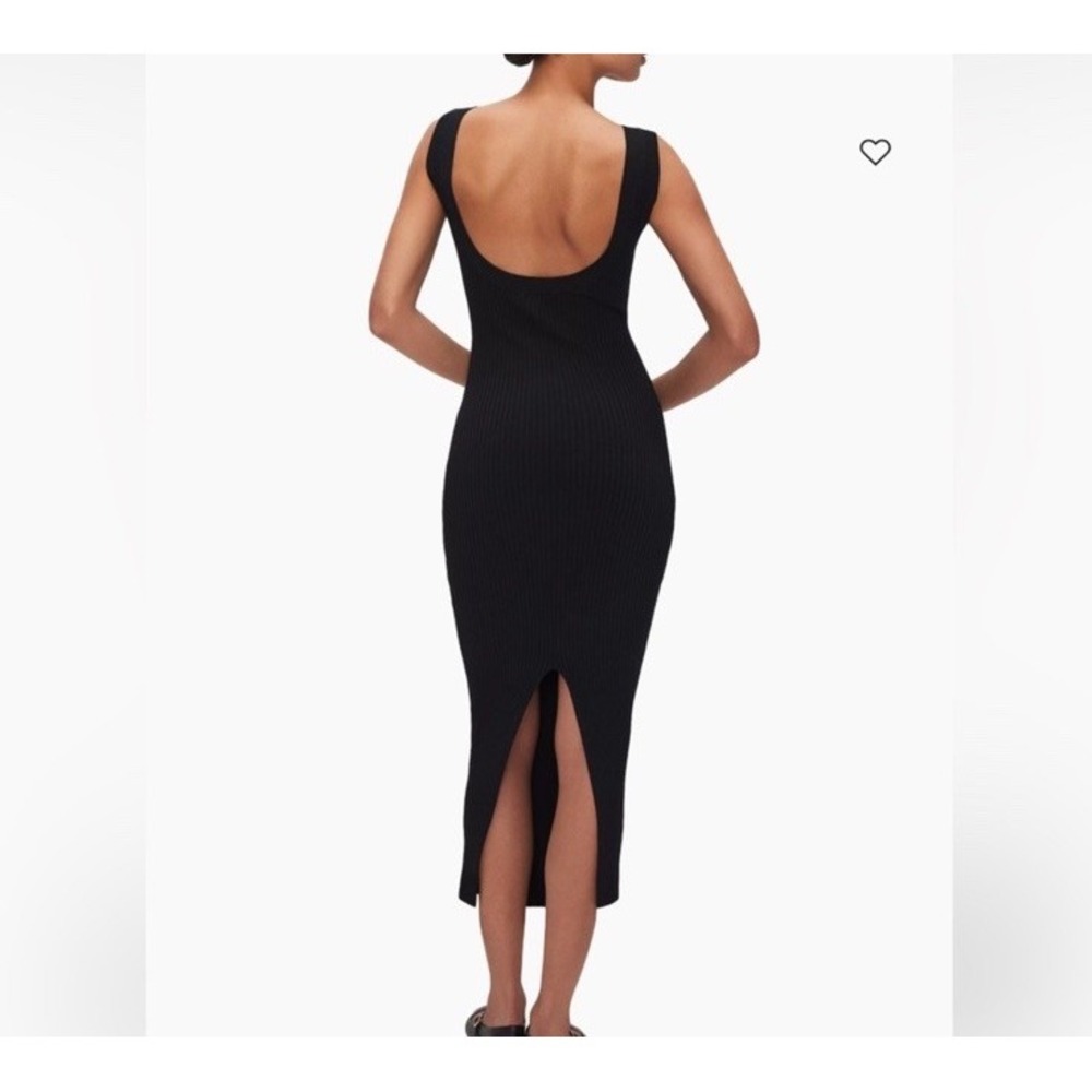 GOOD AMERICAN Women's Black Ribbed Sleeveless Knit Midi Dress w/ Low Back 2XL